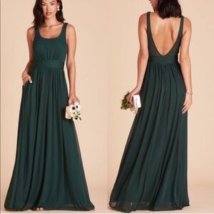 Birdy Grey Jan Emerald Green Floor Length Backless Bridesmaid Dress Sz M